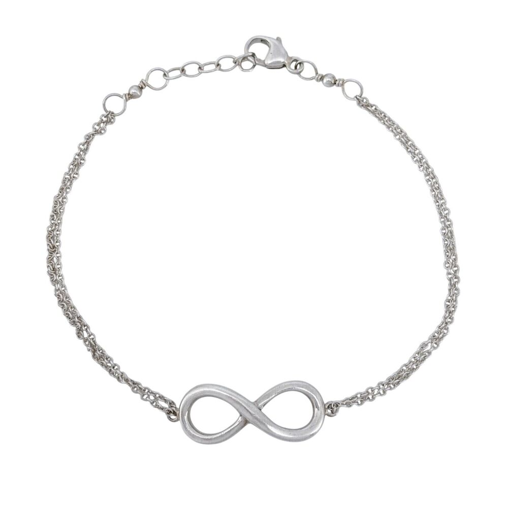 Estate Sterling Silver 925 Infinity Symbol Bracelet 6"-7"